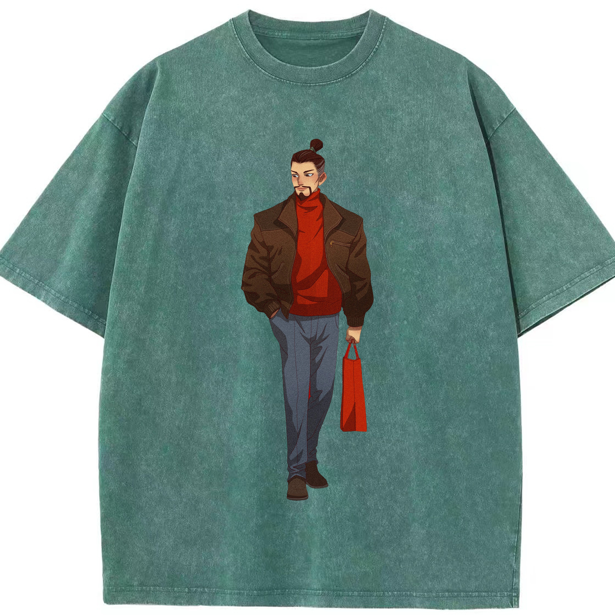 （画像用） Ne Zha 2 ナタ 魔童の大暴れ 綿100% ヴィンテージ風 半袖Tシャツ（フロントプリント）